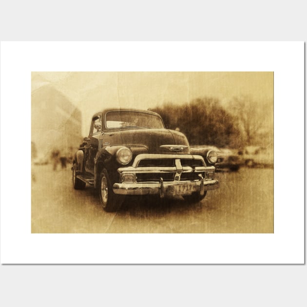 chevrolet 3100, vintage Wall Art by hottehue